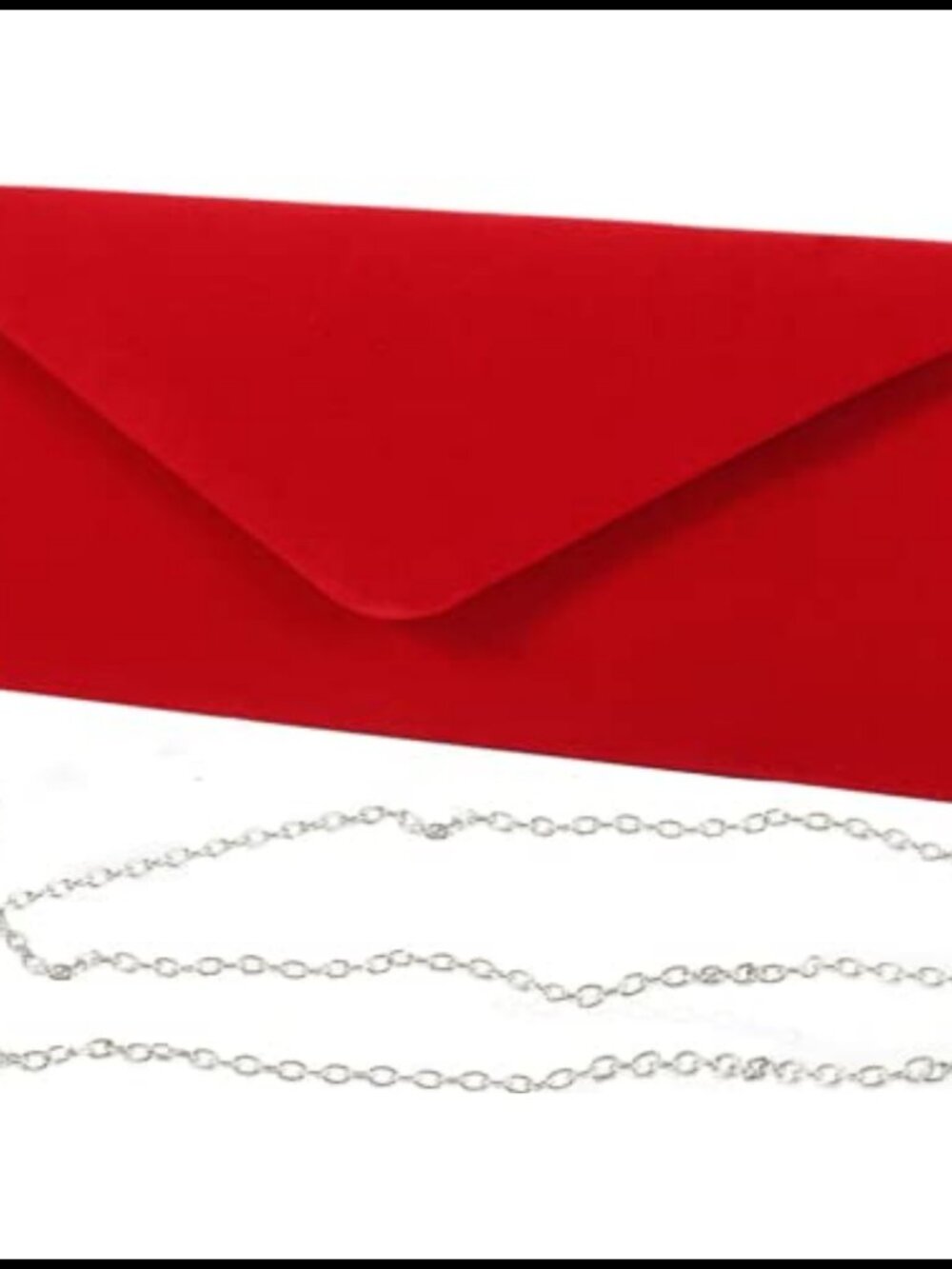 Velvet Clutch Evening Bag with Detachable Chain 3-in-1 Style